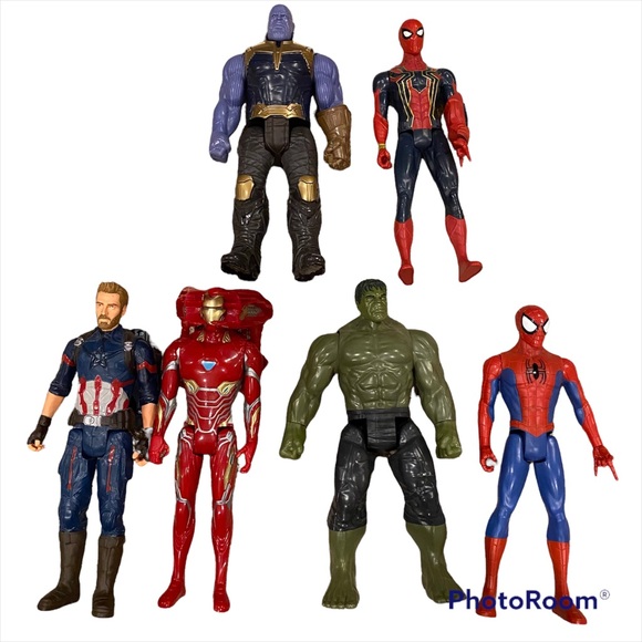 Other - Lot of 6 Marvel Avengers Large Action Figures-2 with Attachable Packs